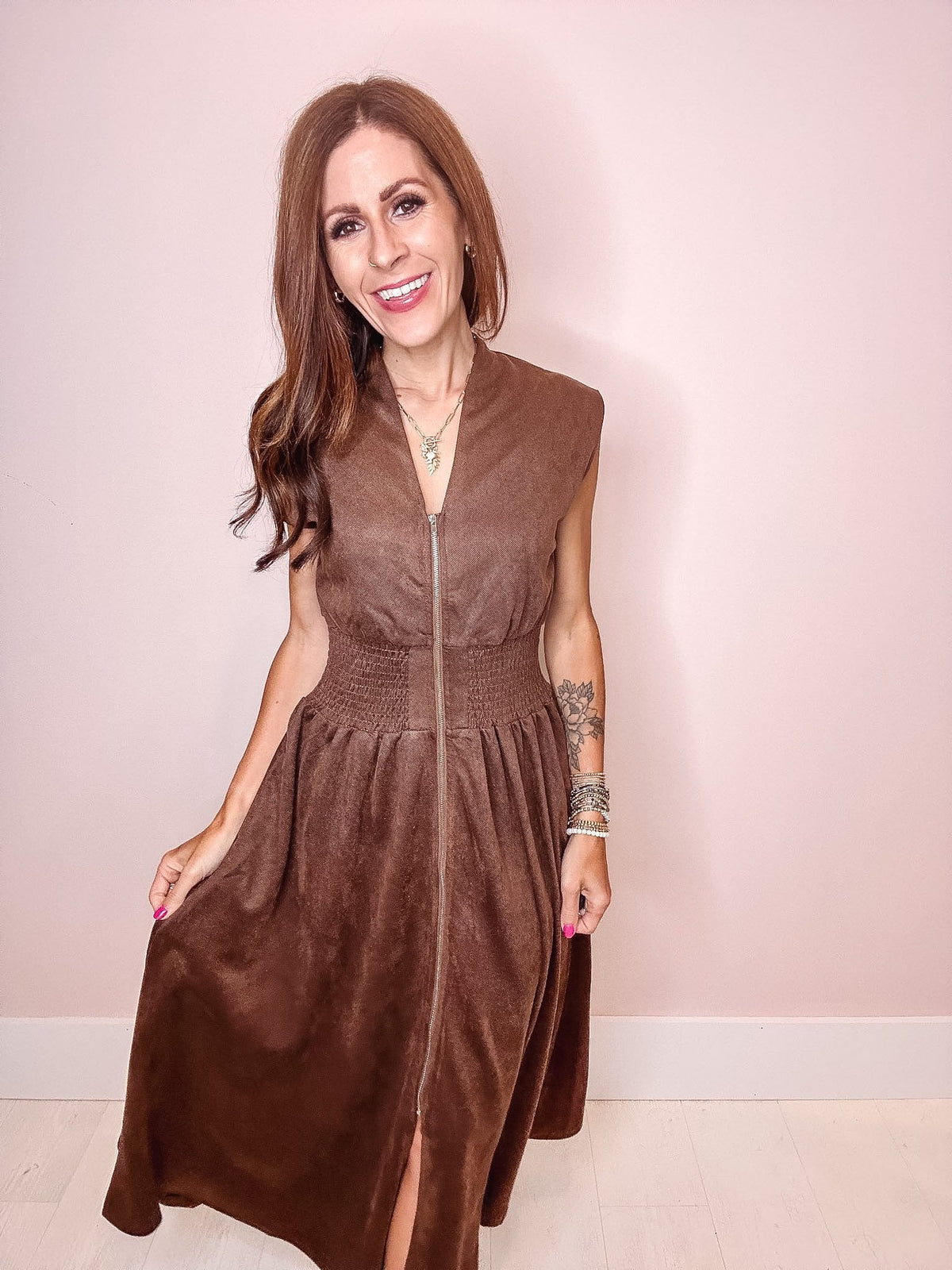 Delilah Smocked Waist Midi Dress