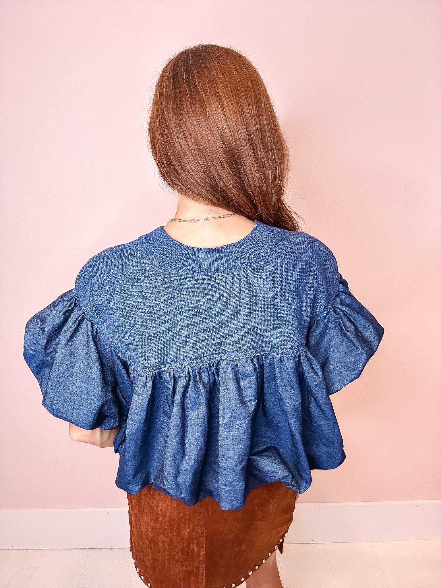 Esme Denim Bubble Top