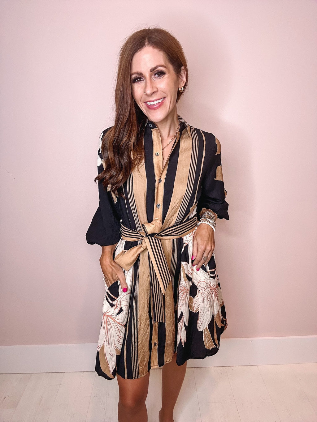 Marilyn Striped Button Down Dress
