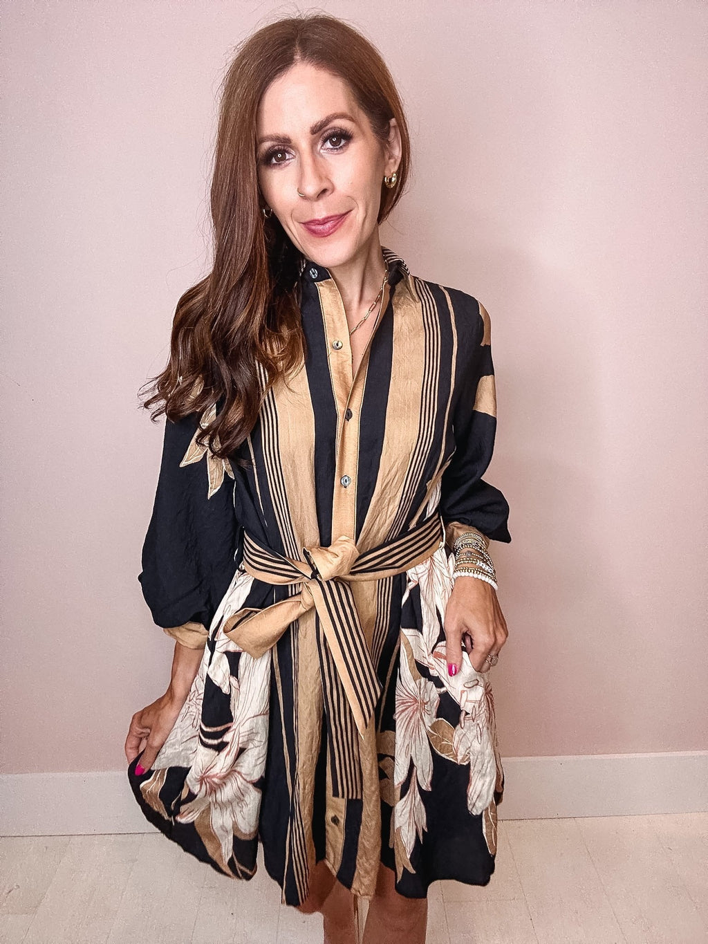 Marilyn Striped Button Down Dress