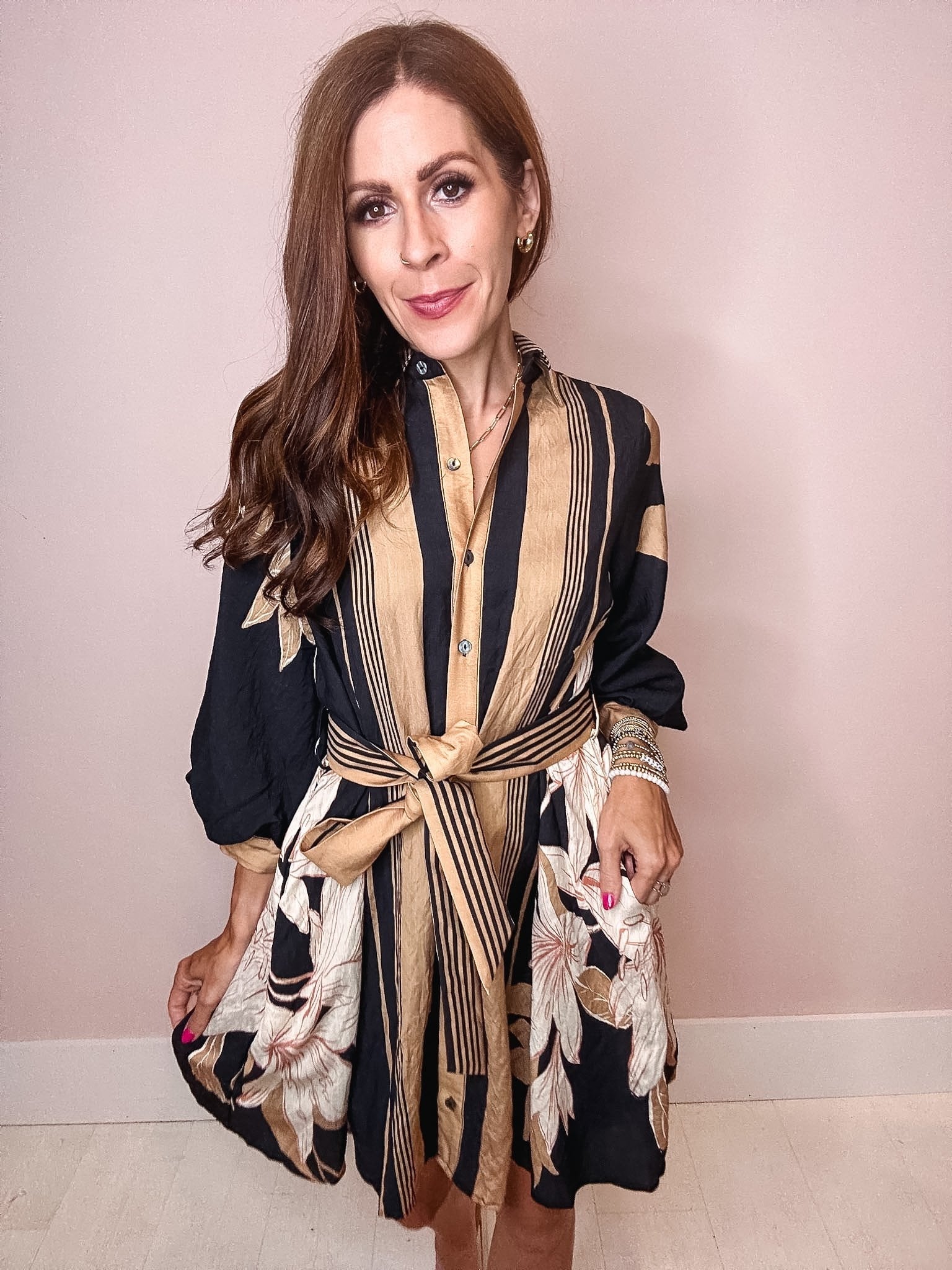 Marilyn Striped Button Down Dress