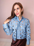 Moira Eyelet Detail Long Sleeve Top