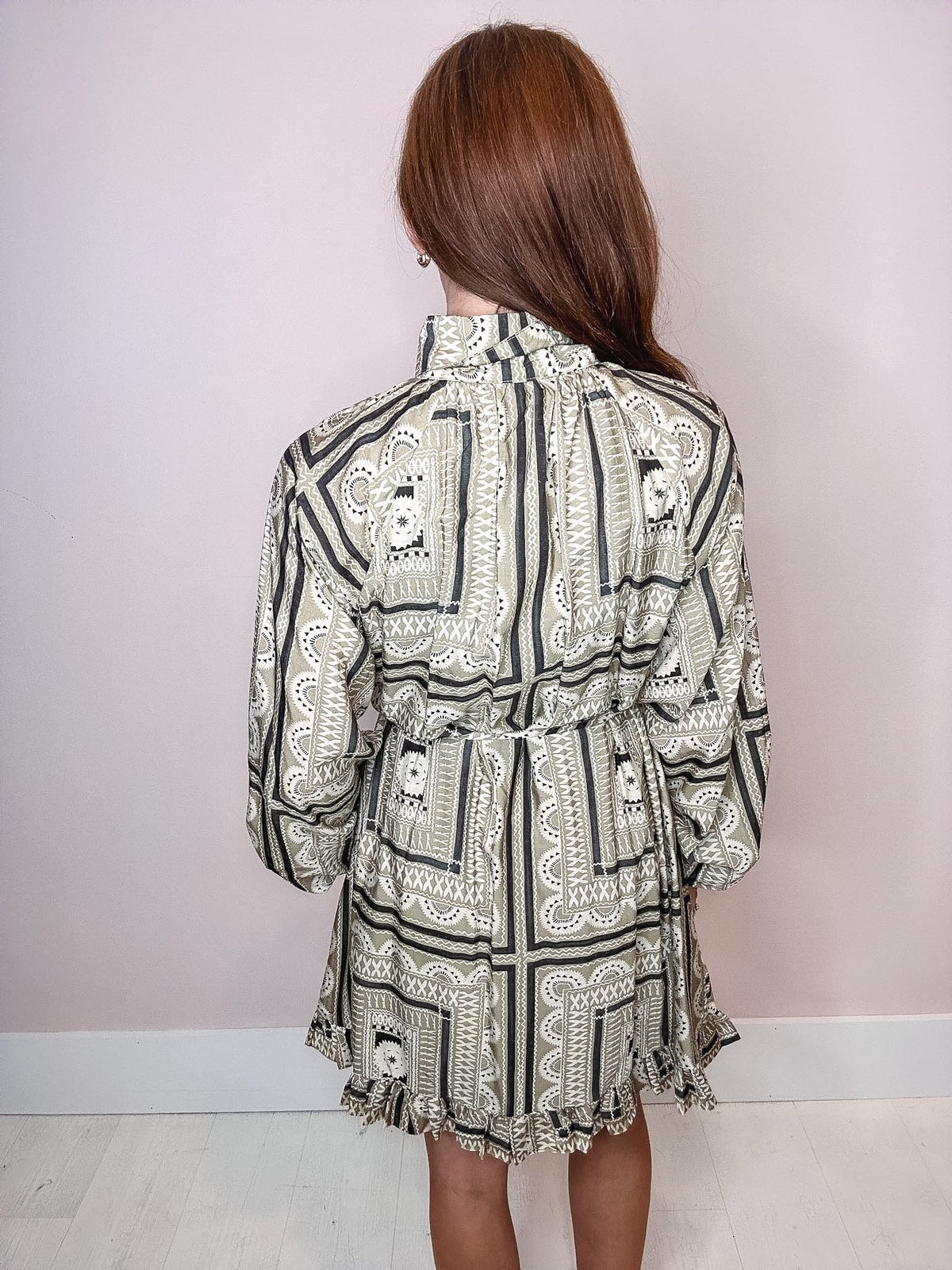 Whisper of Sage Printed Dress